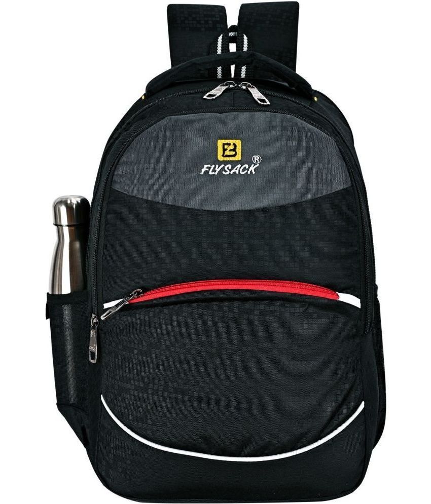     			FLYSACK Black PU Backpack ( 40 Ltrs )