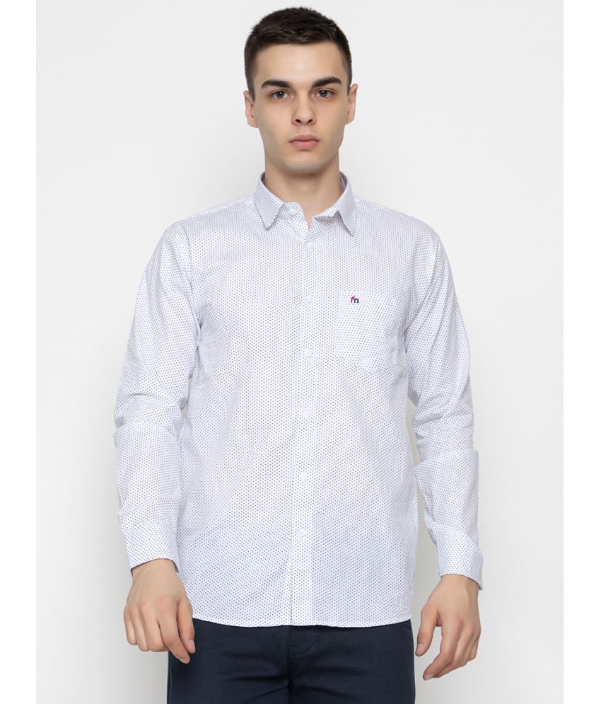     			FREKMAN 100% Cotton Regular Fit Printed Full Sleeves Men's Casual Shirt - White ( Pack of 1 )