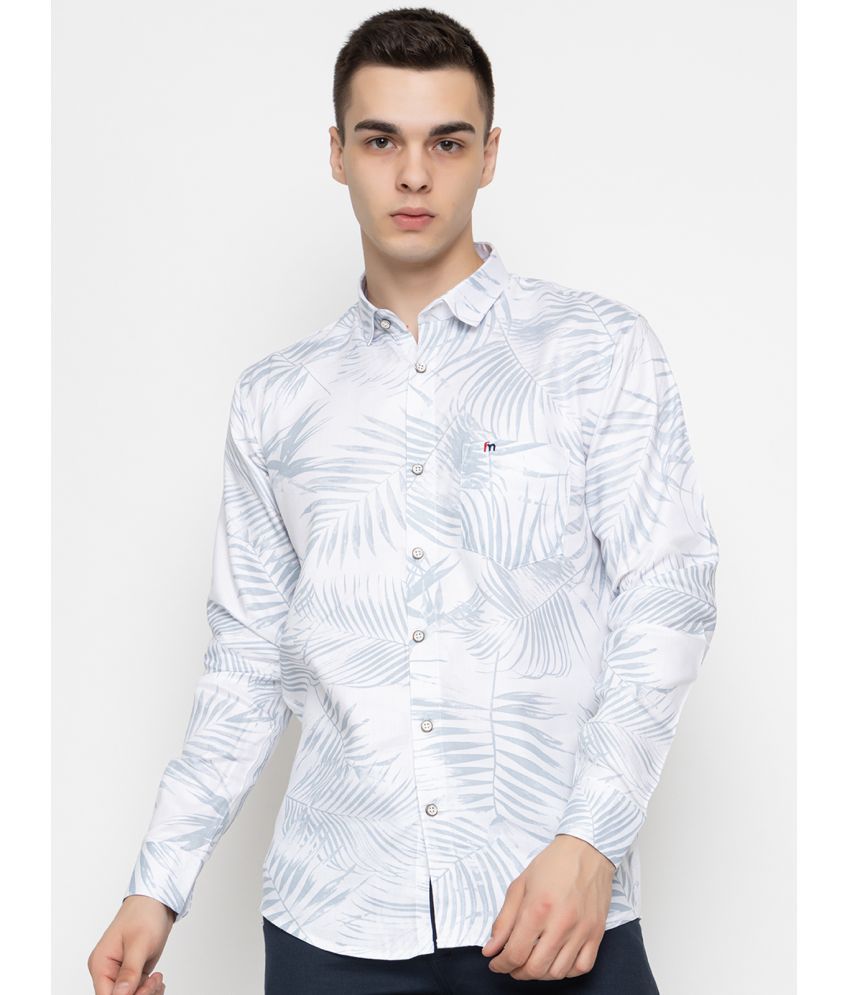     			FREKMAN Cotton Blend Regular Fit Printed Full Sleeves Men's Casual Shirt - Grey ( Pack of 1 )
