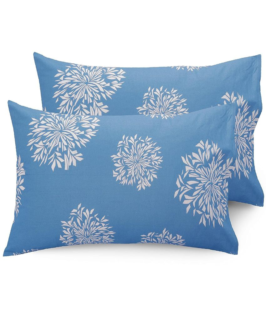    			HIDECOR - Pack of 2 Microfibre Polka Dots Standard Size Pillow Cover ( 68.58 cm(27) x 43.18 cm(17) ) - Blue