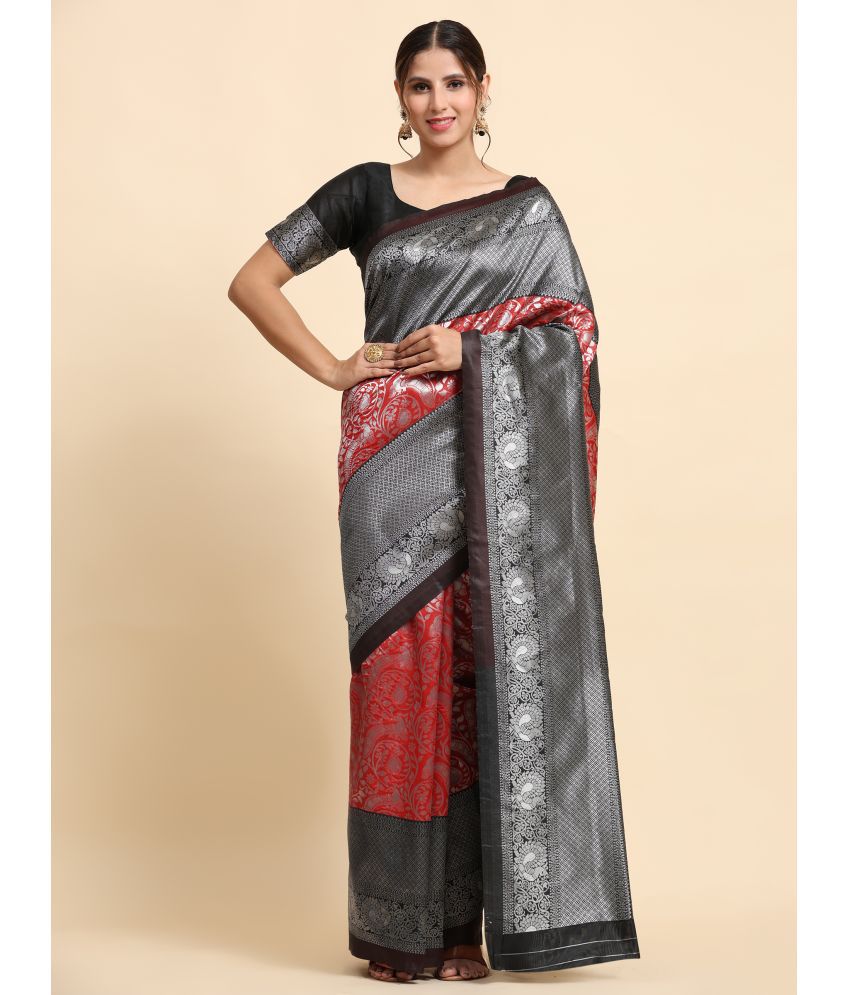     			ISARA Art Silk Woven Saree With Blouse Piece - Multicolor ( Pack of 1 )