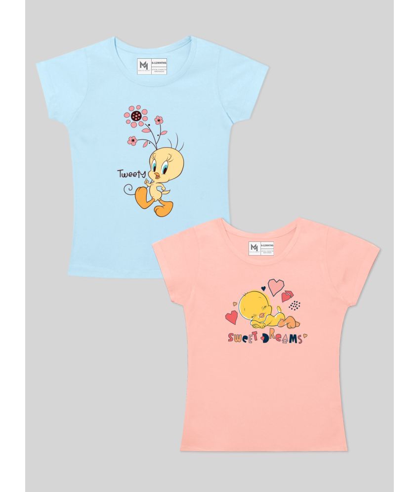     			MINUTE MIRTH Blue Baby Girl T-Shirt ( Pack of 2 )