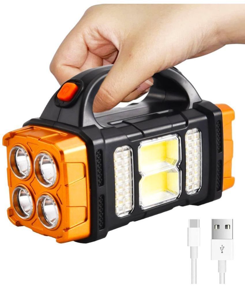     			Multi-Functional Flashlight torch with 4 light modes (front + rear + 2 side shifts lights).