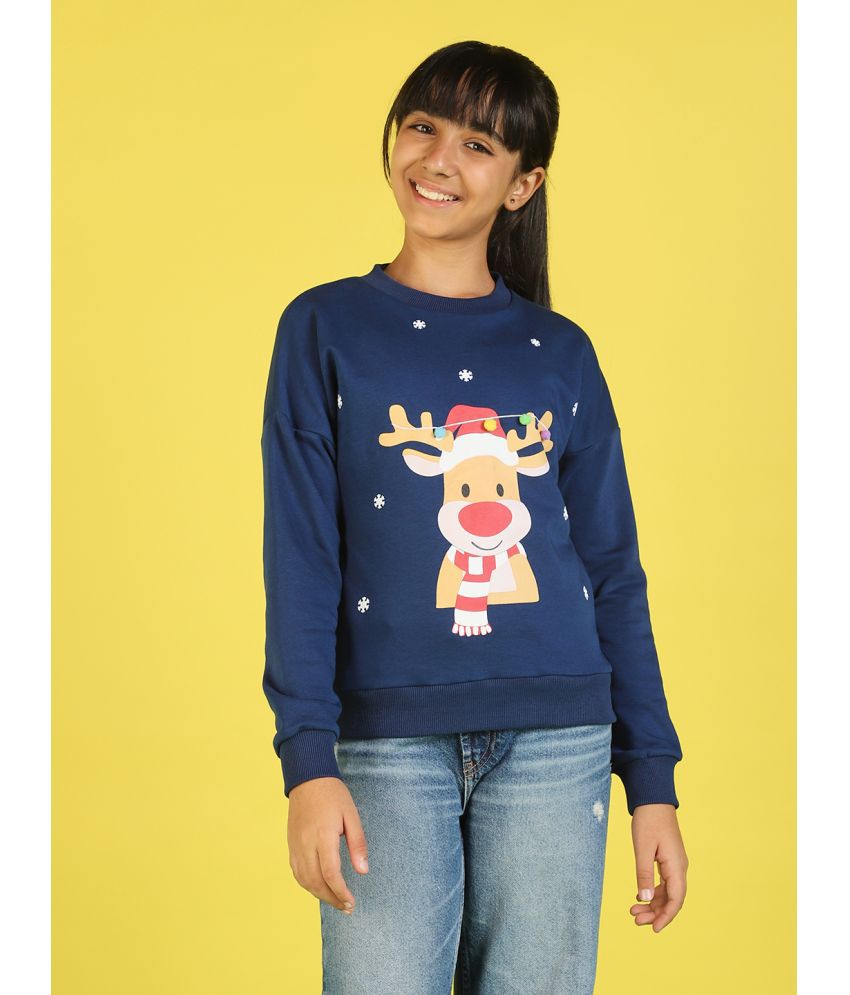     			Natilene Girls Graphic Printed Antimicrobial Pullover Sweatshirt