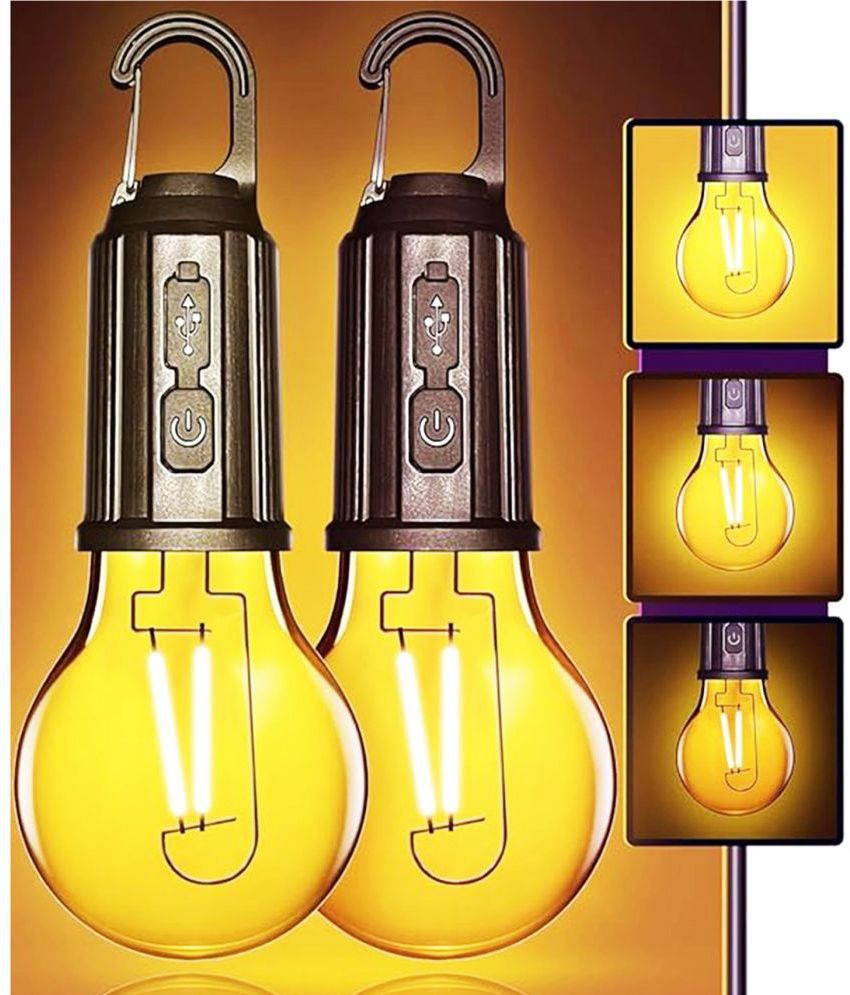     			Rechargeable USB Hanging Light Bulb consumes low power and has two dimming modes (Pack of 2).