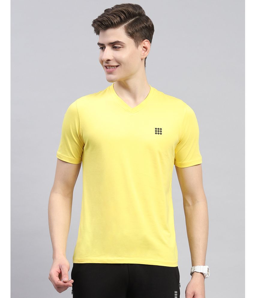     			Rock.it Cotton Blend Regular Fit Solid Half Sleeves Men's T-Shirt - Yellow ( Pack of 1 )