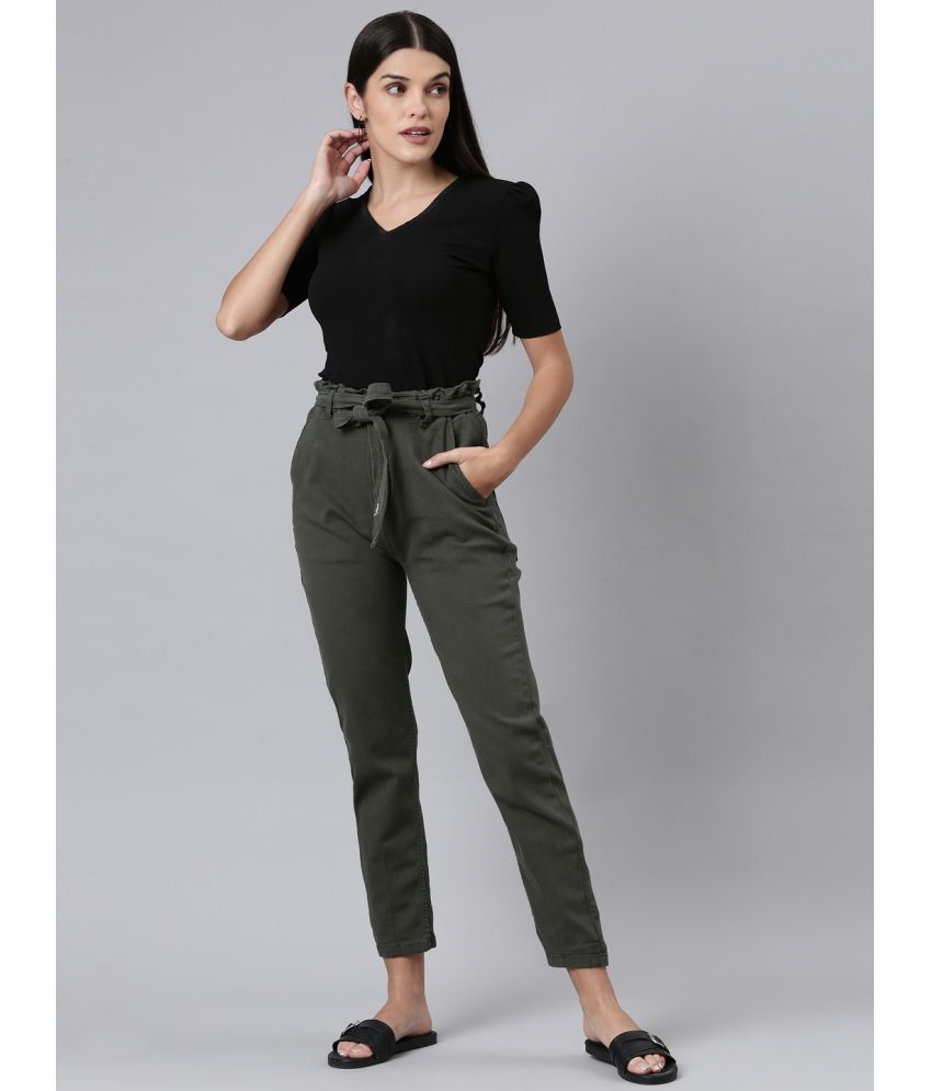     			Zheia - Green Denim Straight Fit Women's Jeans ( Pack of 1 )