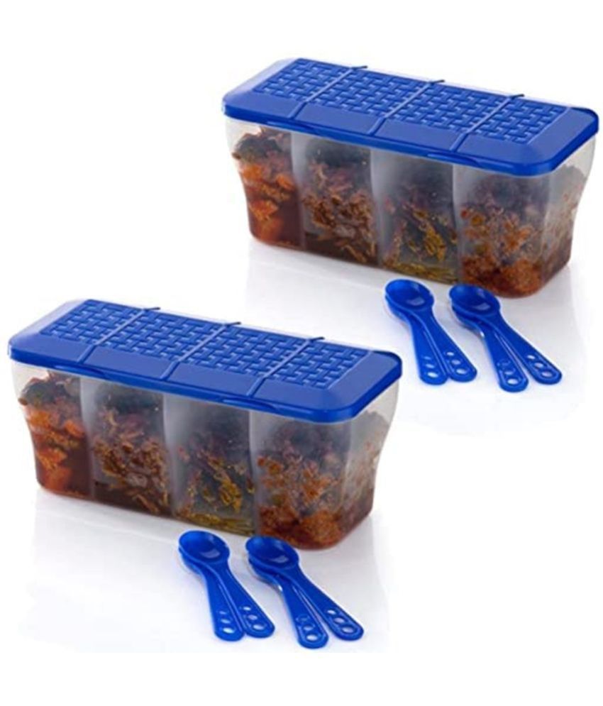     			analog kichenware Dal/Masala/Vegetable Plastic Navy Blue Pickle Container ( Set of 2 )