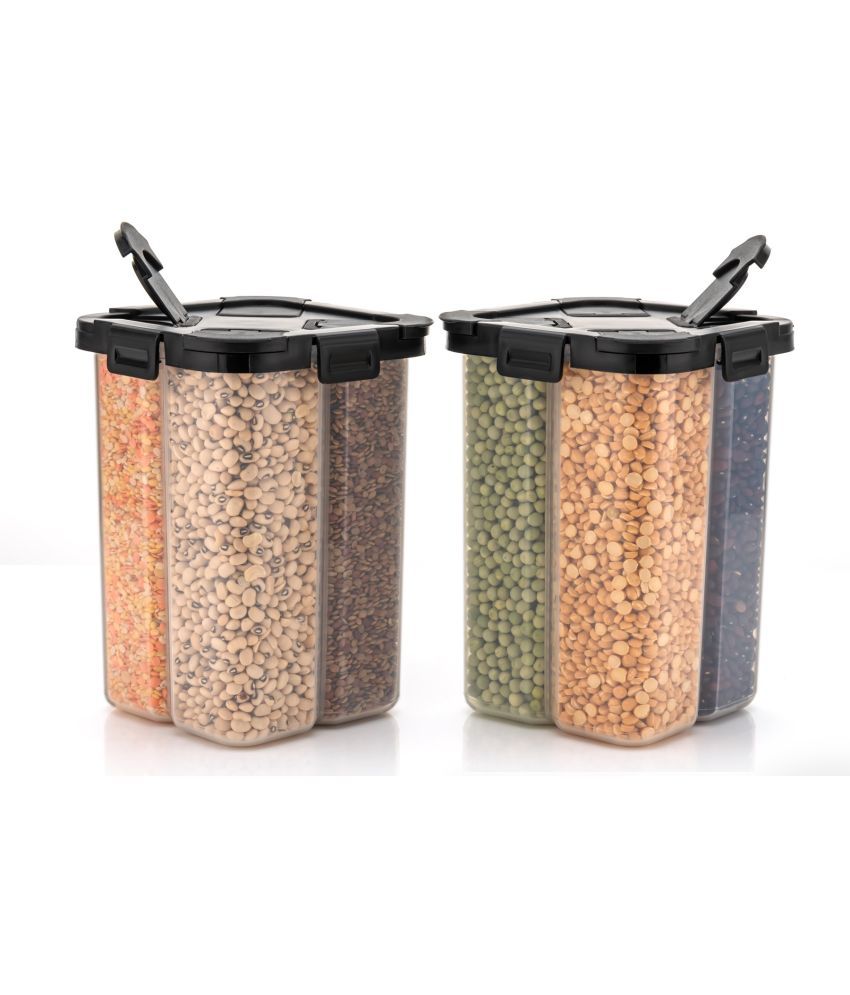     			analog kichenware Dal/Pasta/Grocery PET Black Dal Container ( Set of 2 )