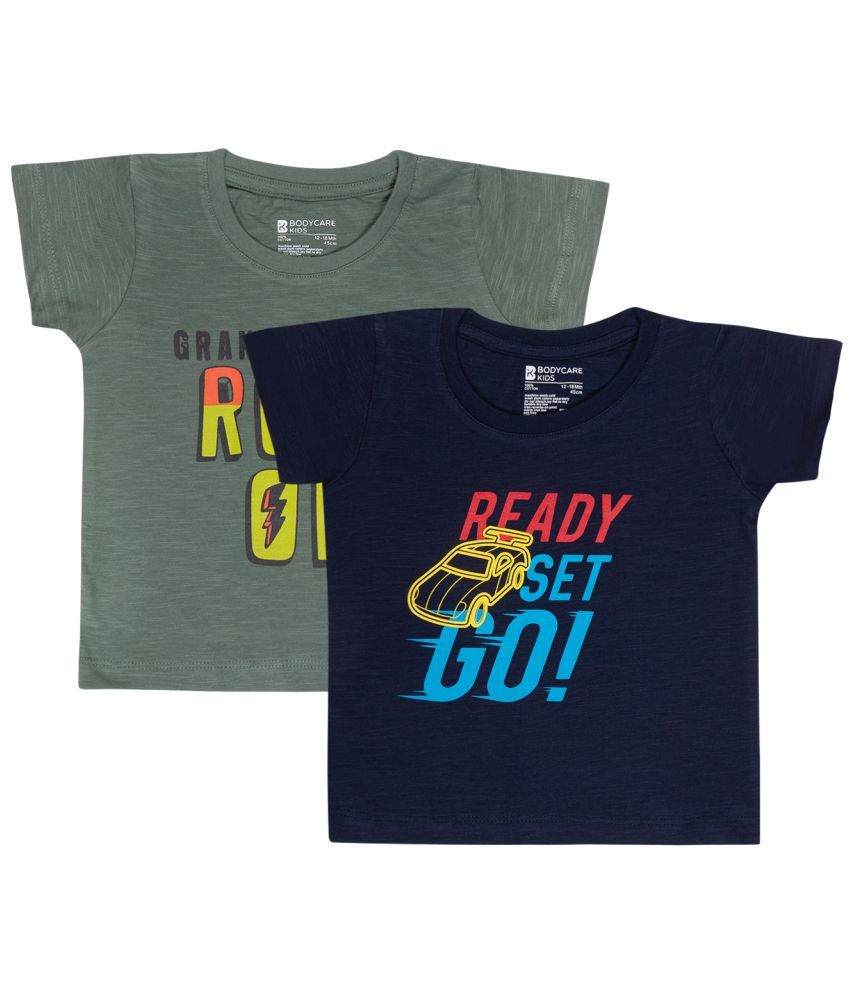     			Bodycare Multicolor Cotton Blend Boy's T-Shirt ( Pack of 2 )