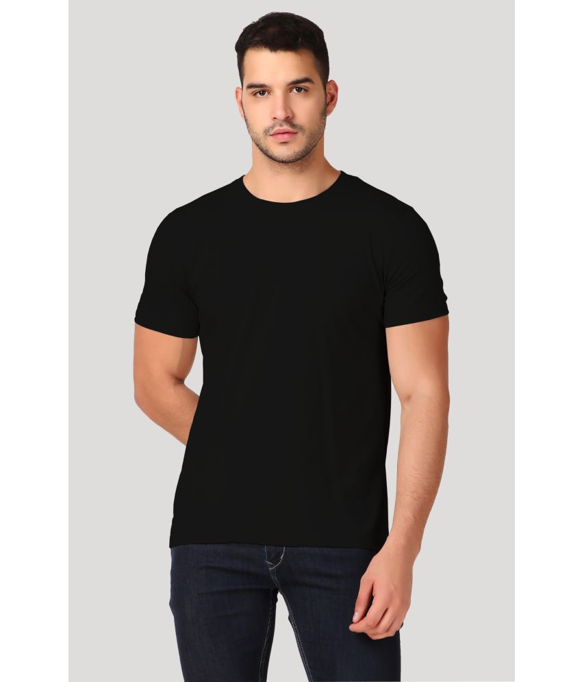     			Inner Element 100% Cotton Regular Fit Solid Half Sleeves Men's T-Shirt - Black ( Pack of 1 )