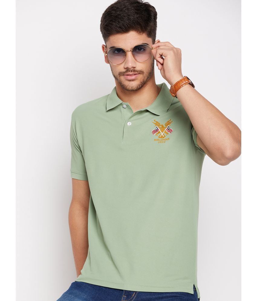     			Riss Pack of 1 Polyester Regular Fit Embroidered Half Sleeves Men's Polo T Shirt ( Sea Green )