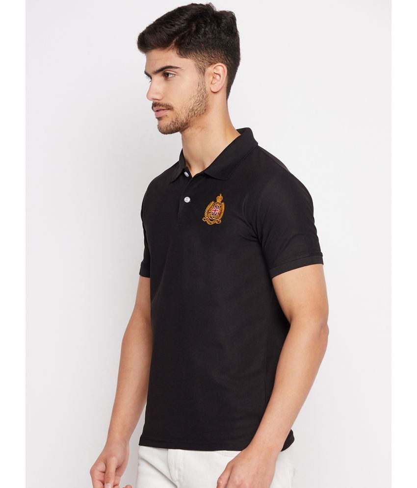     			Riss Polyester Regular Fit Embroidered Half Sleeves Men's Polo T Shirt - Black ( Pack of 1 )