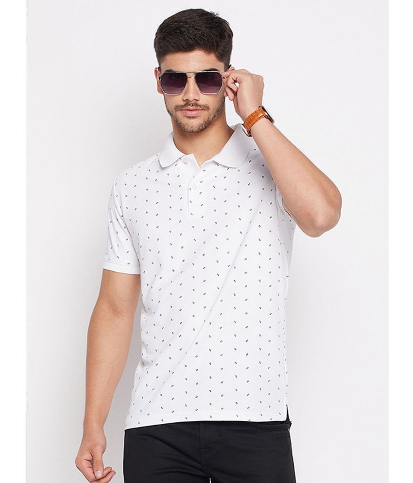     			Riss Polyester Regular Fit Printed Half Sleeves Men's Polo T Shirt - White ( Pack of 1 )