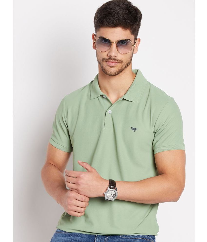     			Riss Polyester Regular Fit Solid Half Sleeves Men's Polo T Shirt - Sea Green ( Pack of 1 )