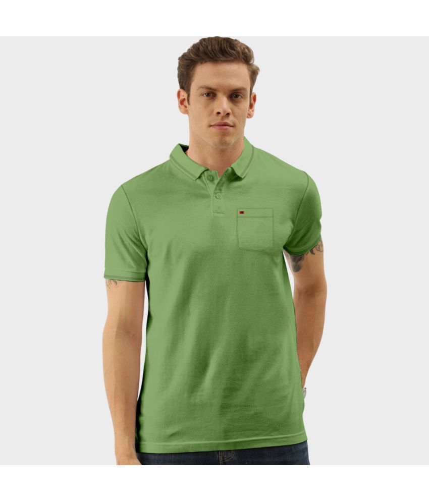     			TAB91 Cotton Slim Fit Solid Half Sleeves Men's Polo T Shirt - Lime Green ( Pack of 1 )