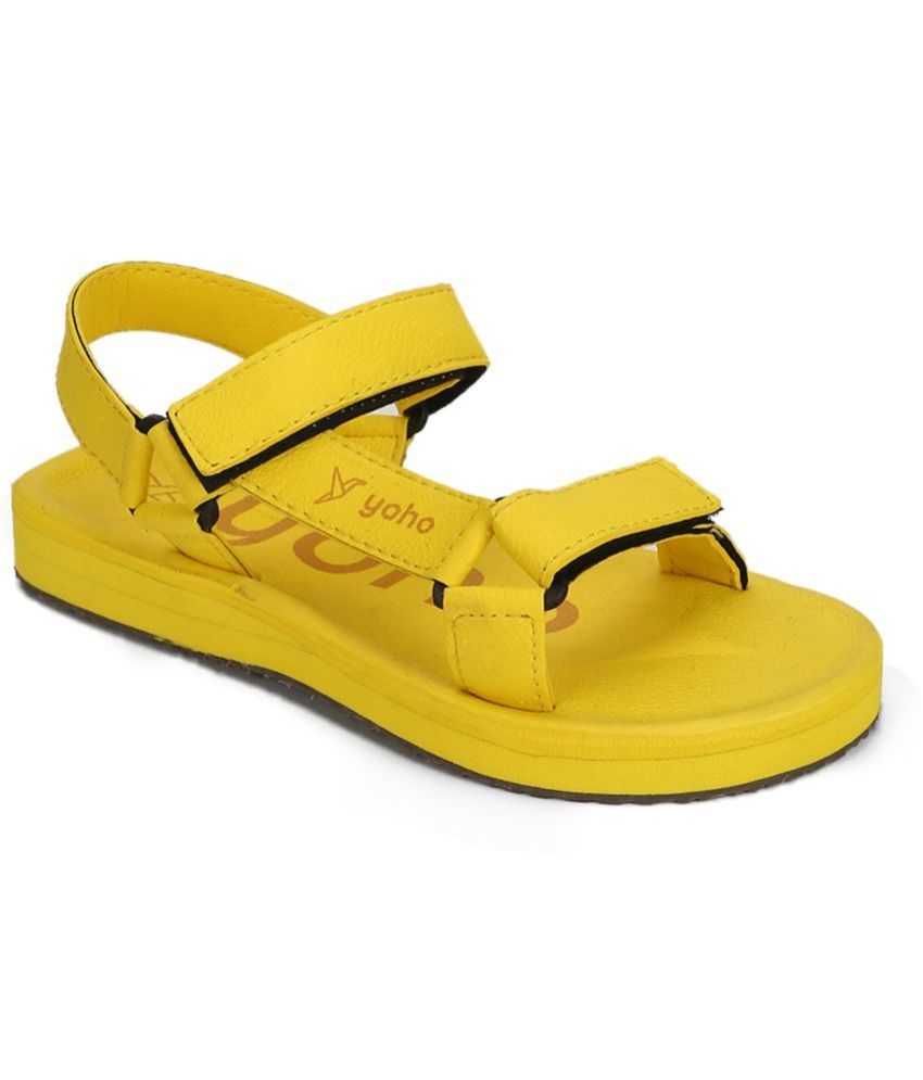     			Yoho Yellow Floater Sandals