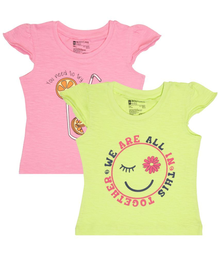     			Bodycare Multi Cotton Blend Girls Top ( Pack of 2 )