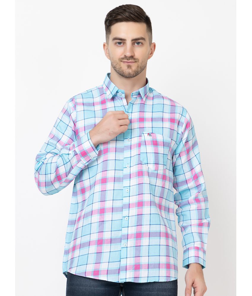     			FREKMAN 100% Cotton Regular Fit Checks Full Sleeves Men's Casual Shirt - Blue ( Pack of 1 )