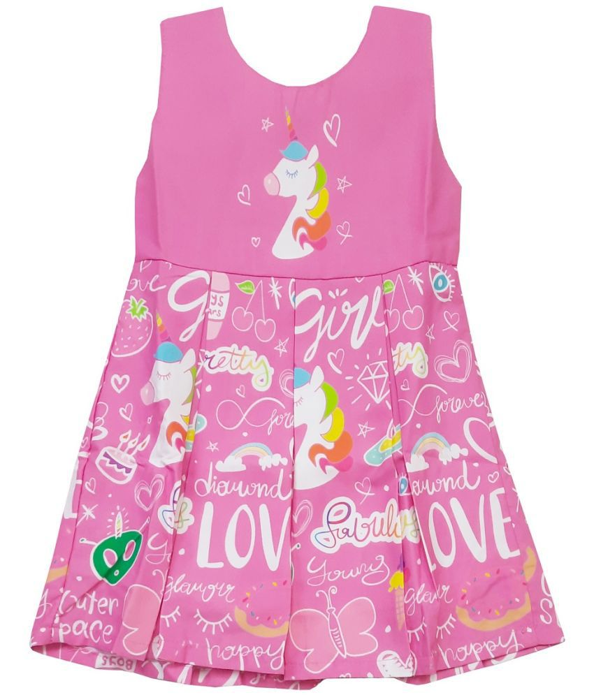     			LITTLE PANDA Pink Satin Baby Girl Frock ( Pack of 1 )