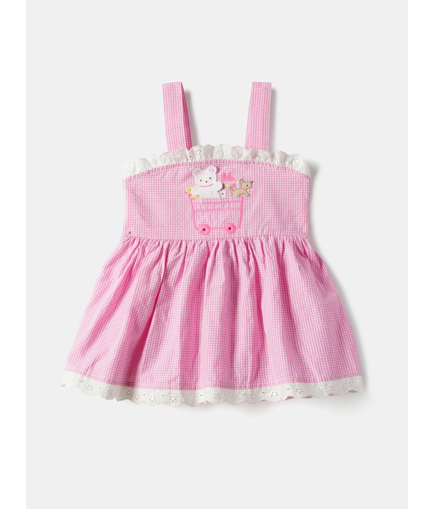     			Nauti Nati Pink Cotton Baby Girl Dress ( Pack of 1 )