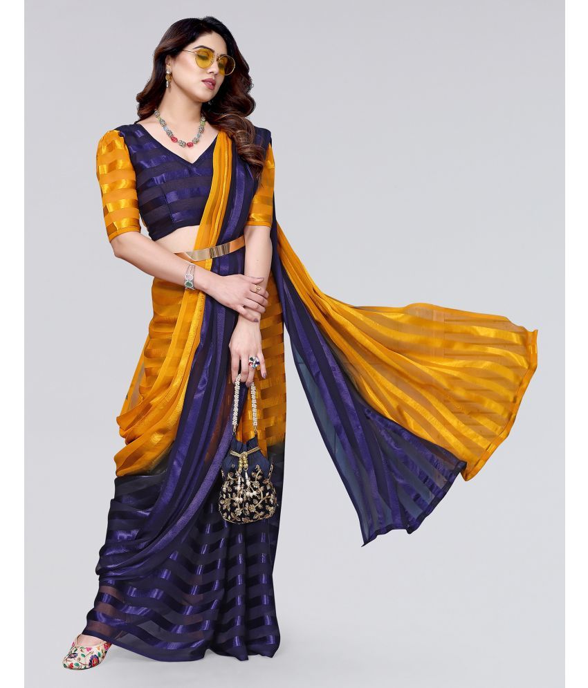     			Samah Georgette Dyed Saree With Blouse Piece - Multicolor ( Pack of 1 )