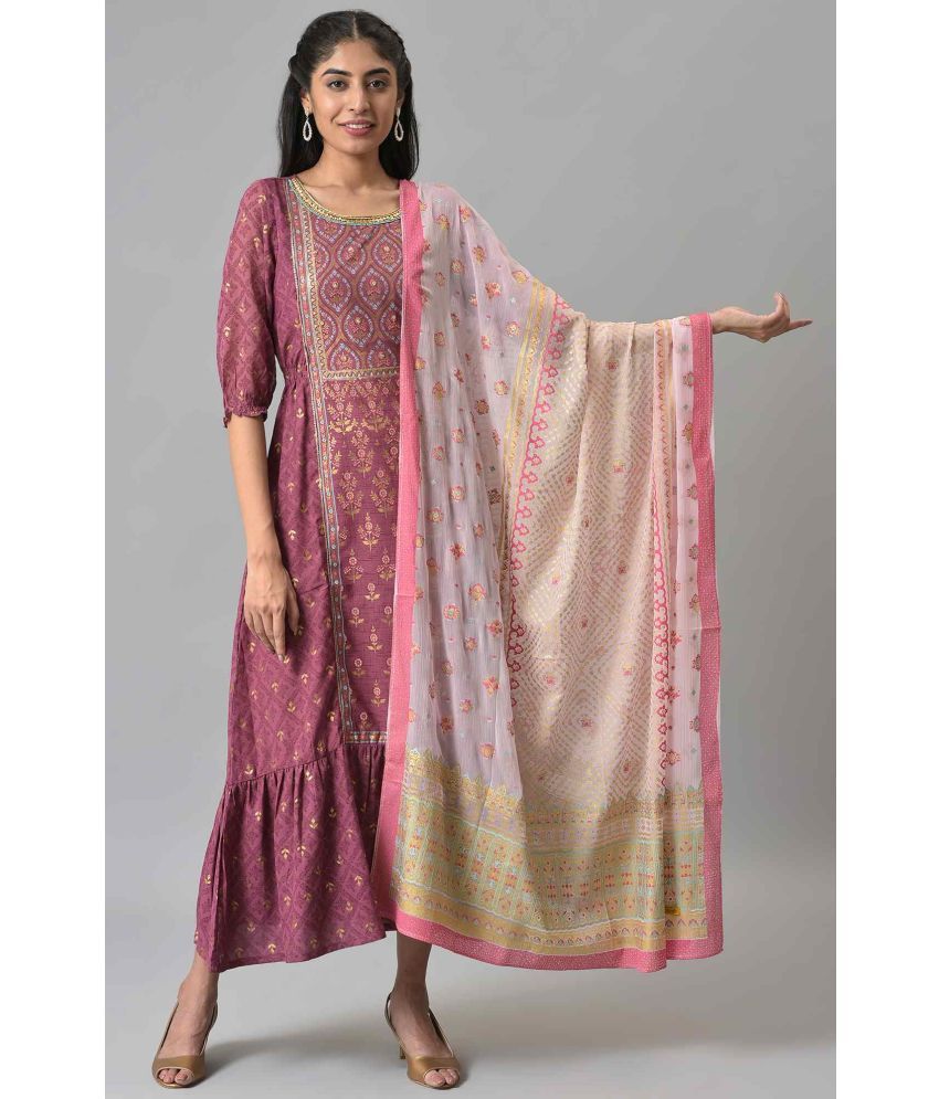     			Aurelia Pink Chiffon Women's Dupatta - ( Pack of 1 )