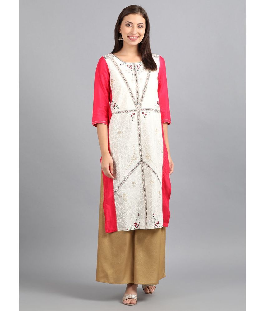     			W Viscose Printed Straight Women's Kurti - Cream ( Pack of 1 )