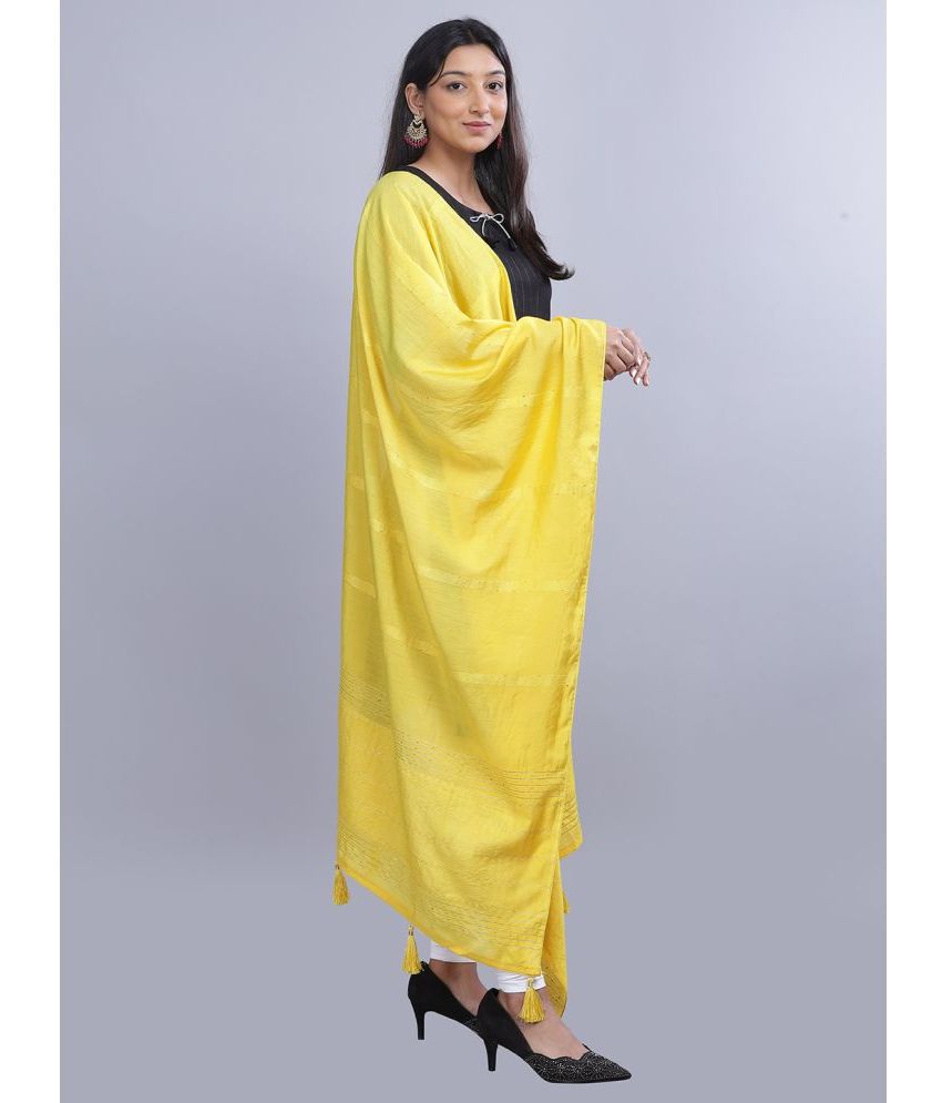     			Aany's Culture Yellow Viscose Women's Dupatta - ( Pack of 1 )