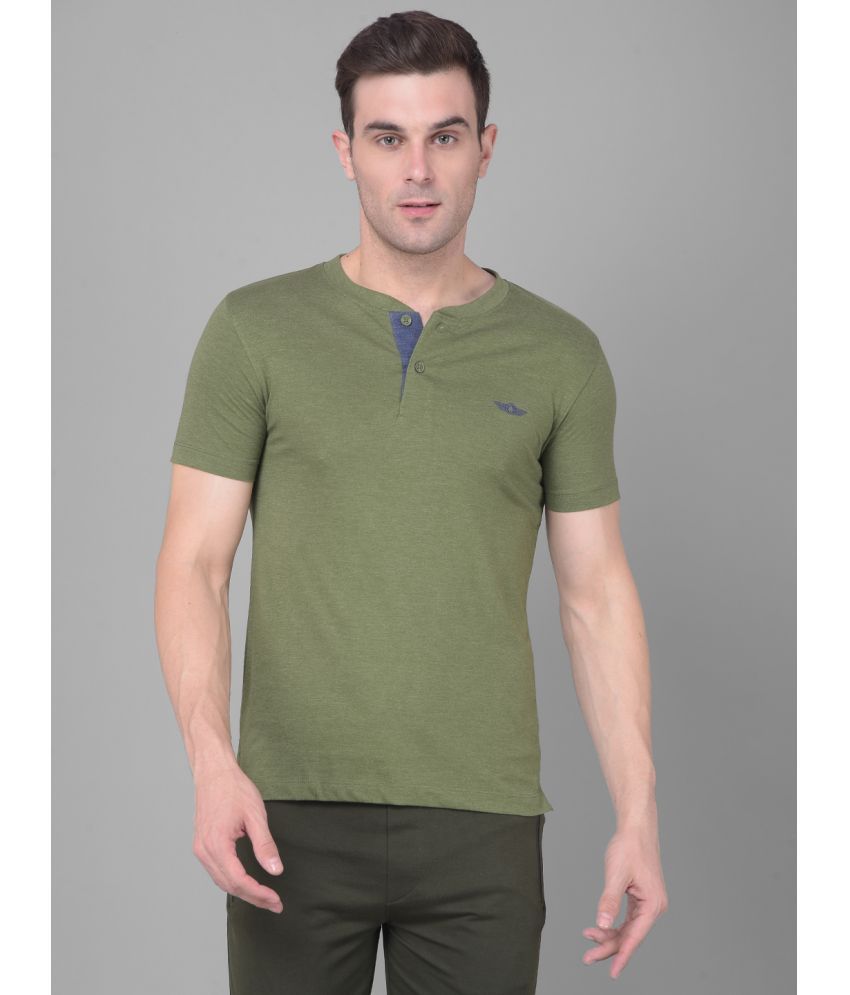     			Force NXT Cotton Blend Regular Fit Solid Half Sleeves Men's T-Shirt - Olive ( Pack of 1 )