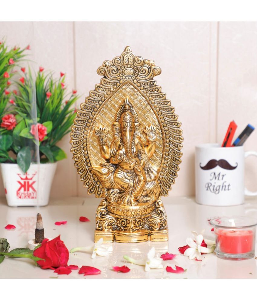     			KridayKraft Aluminium Lord Ganesha Idol ( 27 cm )
