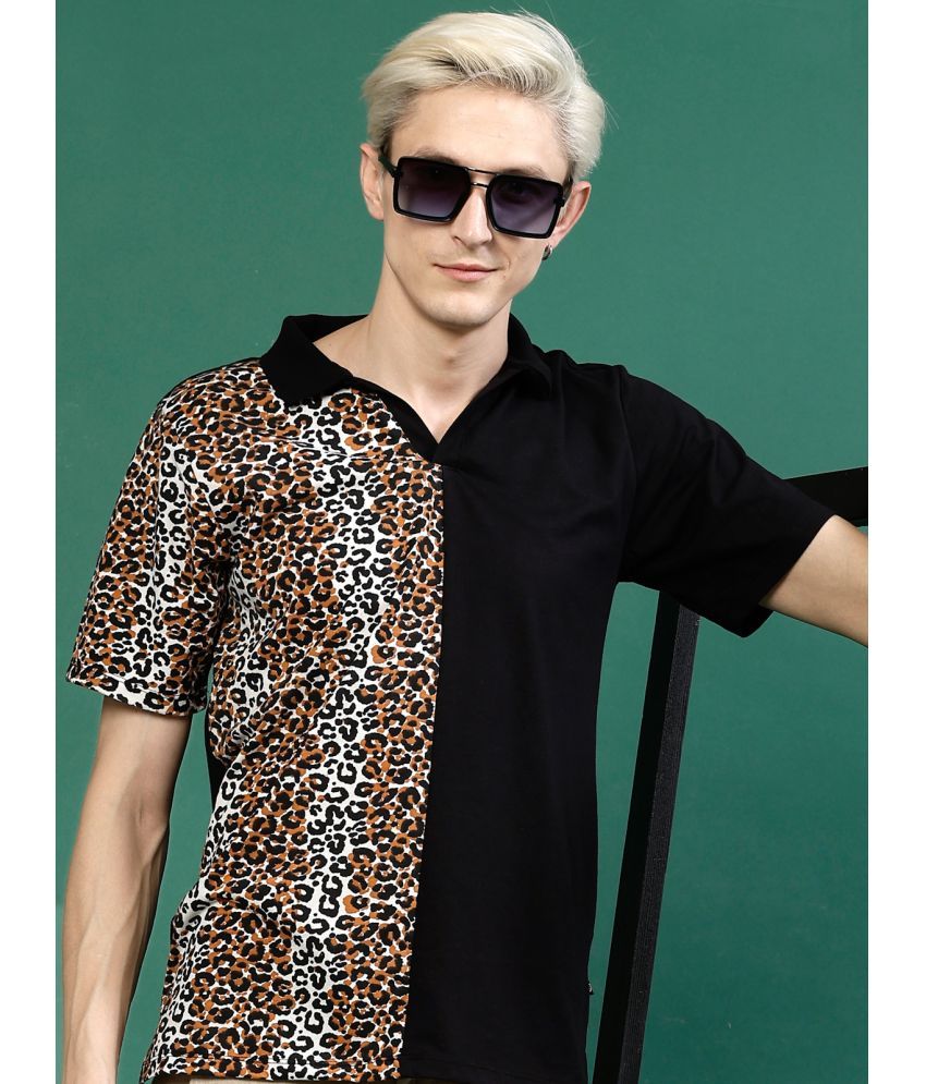     			Rigo Pack of 1 Polyester Slim Fit Printed Half Sleeves Men's Polo T Shirt ( Black )