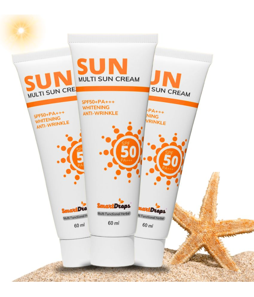     			Smartdrops SPF 50 Sunscreen Cream For All Skin Type ( Pack of 3 )