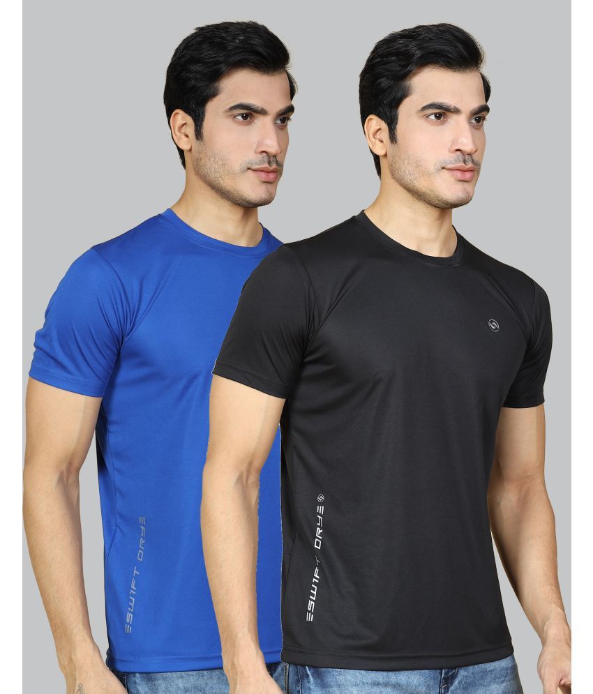     			Supersquad Pack of 2 Polyester Regular Fit Men's T-Shirt ( Multicolor )