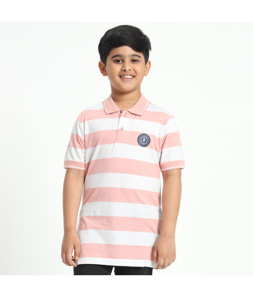     			TAB91 Peach Cotton Blend Boy's Polo T-Shirt ( Pack of 1 )