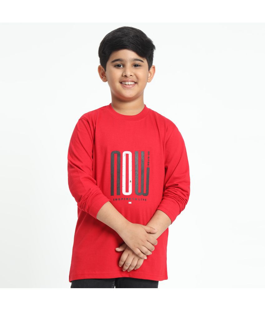     			TAB91 Red Cotton Blend Boy's T-Shirt ( Pack of 1 )