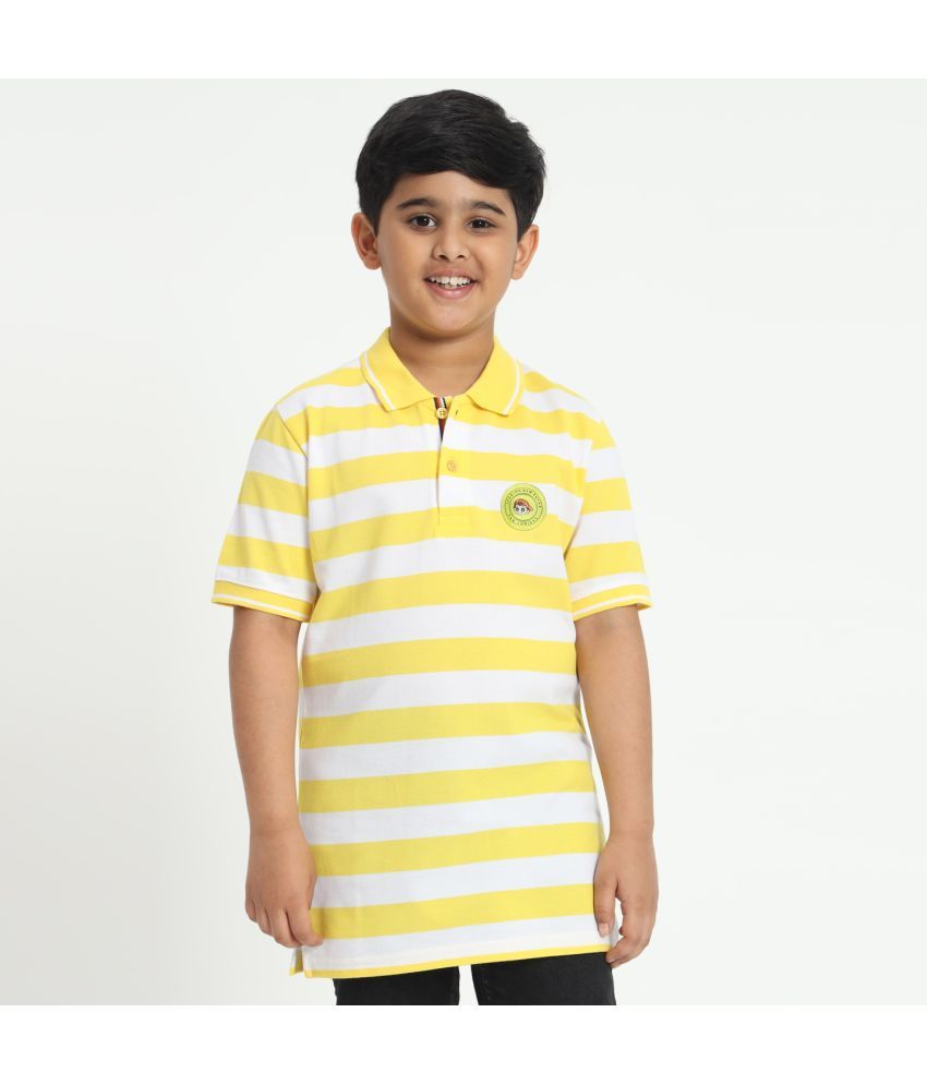     			TAB91 Yellow Cotton Blend Boy's Polo T-Shirt ( Pack of 1 )