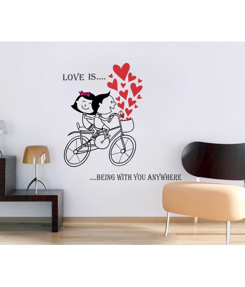     			Zampyy Wall Sticker Romance & Love ( 80 x 80 cms )