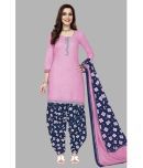 shree jeenmata collection Cotton Printed Kurti With Patiala Women's Stitched Salwar Suit - Pink ( Pack of 1 )