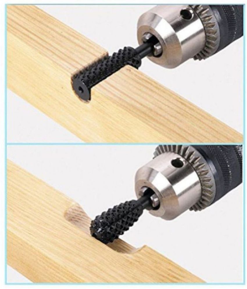     			5pcs/set High Speed Steel Burr Drill Bit Set Wood Carving Rasps For Dremel Shank Burs Tools Cutting Tool Black