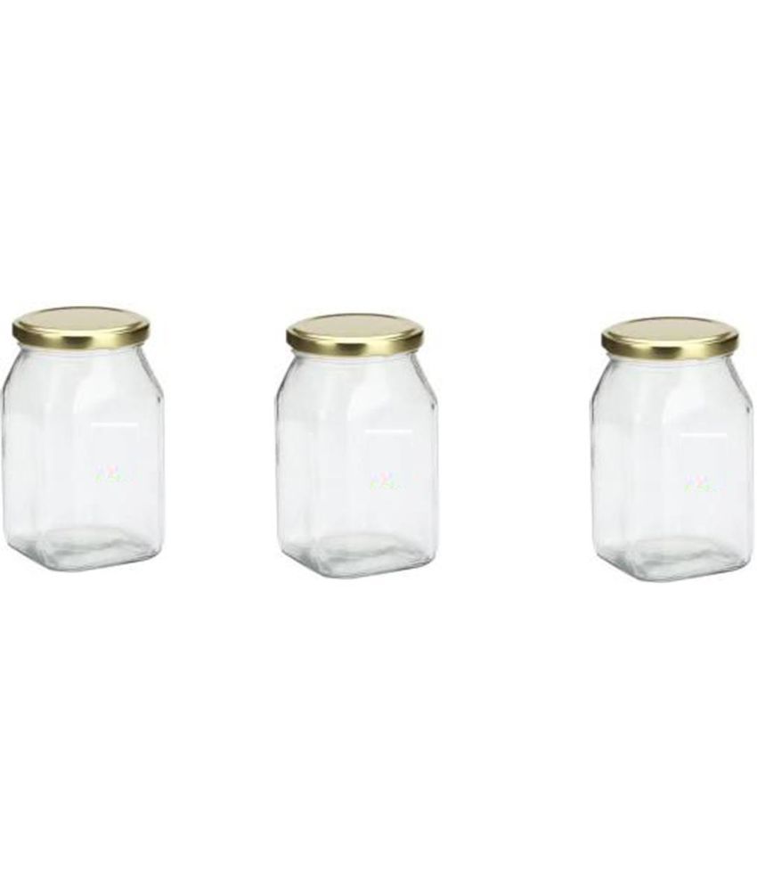     			AFAST Glass Container Glass Transparent Milk Container ( Set of 3 )