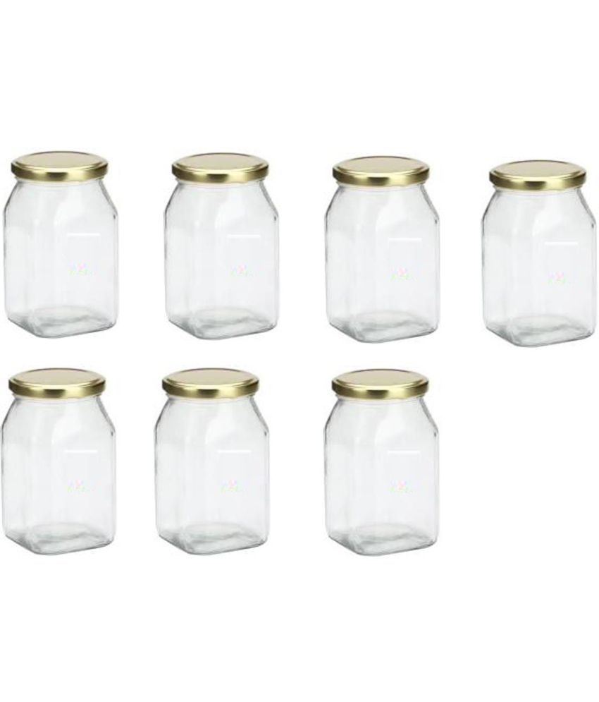     			AFAST Glass Container Glass Transparent Milk Container ( Set of 7 )