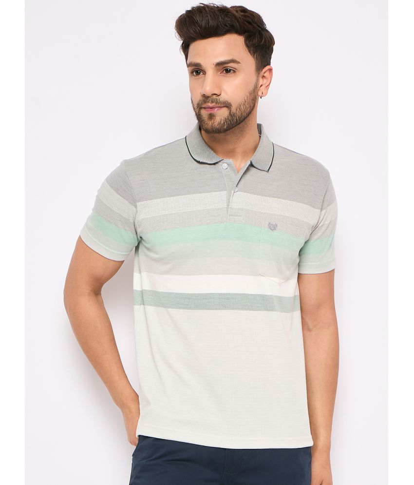     			Duke Cotton Blend Regular Fit Striped Half Sleeves Men's Polo T Shirt - Multicolor ( Pack of 1 )