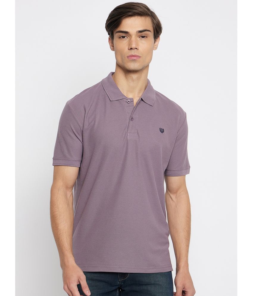     			Duke Cotton Blend Slim Fit Solid Half Sleeves Men's Polo T Shirt - Purple ( Pack of 1 )