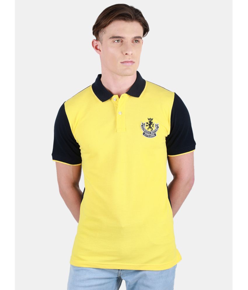     			Duke Polyester Slim Fit Solid Half Sleeves Men's Polo T Shirt - Yellow ( Pack of 1 )