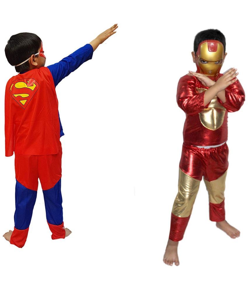     			Iron & Super Hero Dress For Boys, Superhero Costume Combo, 7-8 Yrs (Pack of 2)