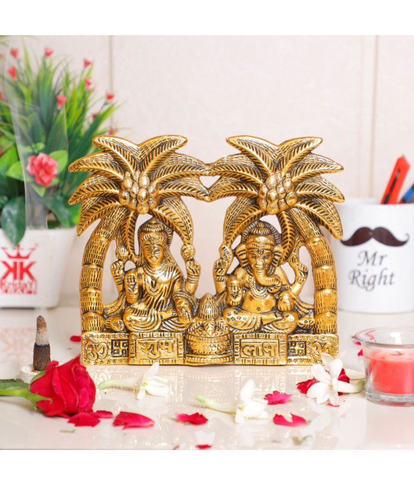     			KridayKraft Aluminium Laxmi Ganesh Idol ( 17.5 cm )