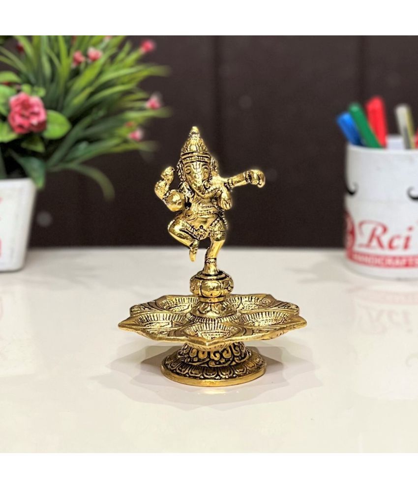     			KridayKraft Aluminium Lord Ganesha Idol ( 12.5 cm )