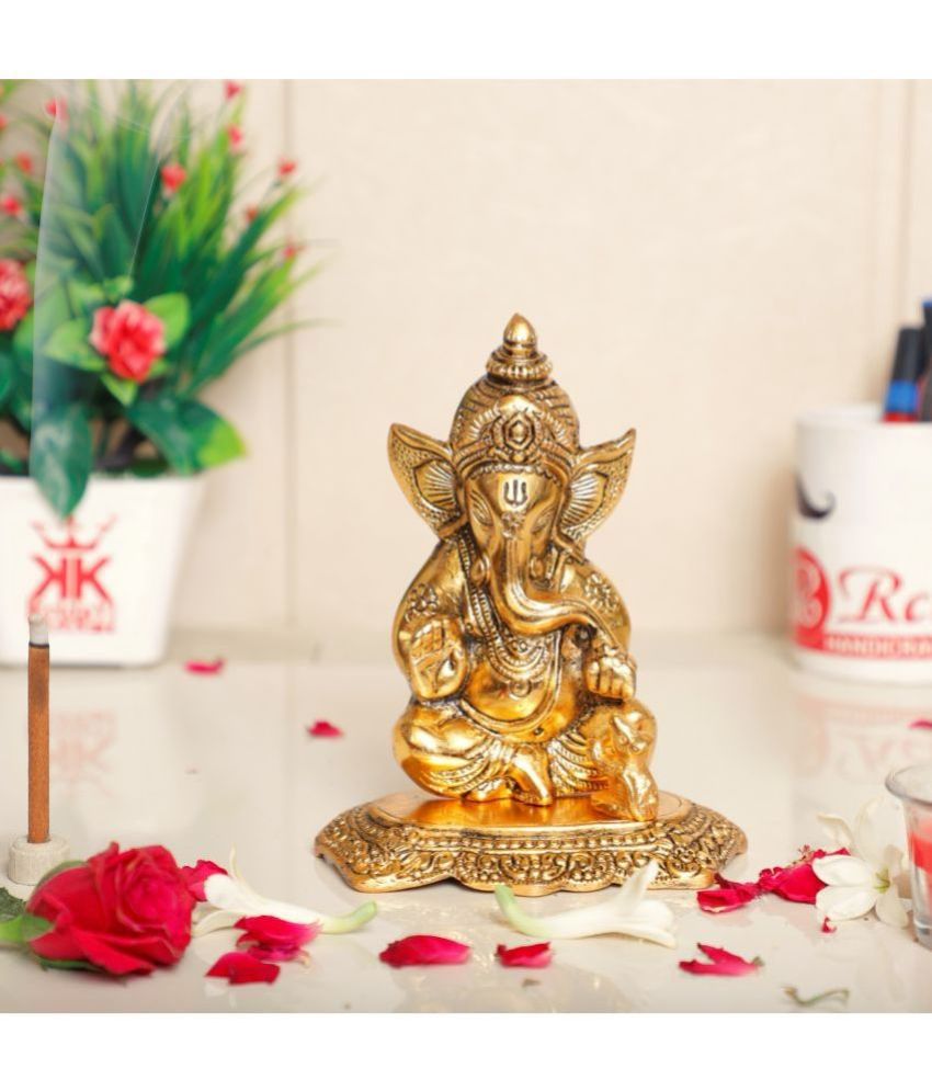     			KridayKraft Aluminium Lord Ganesha Idol ( 16 cm )