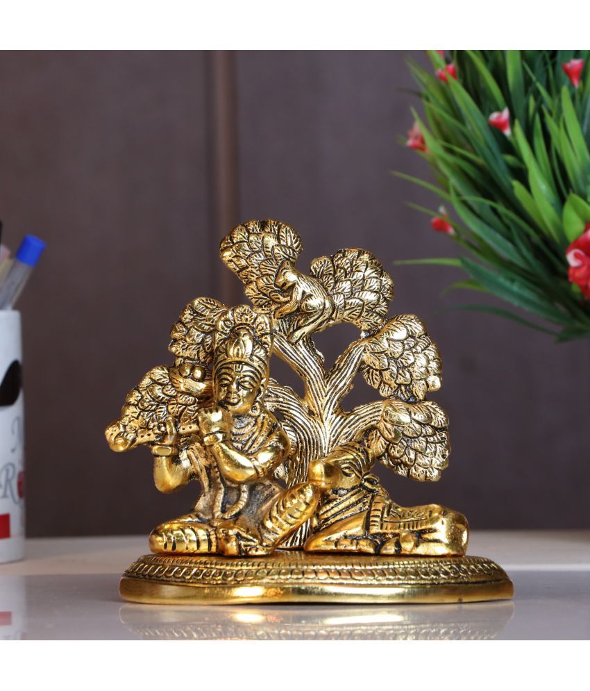     			KridayKraft Aluminium Lord Krishna Idol ( 13 cm )